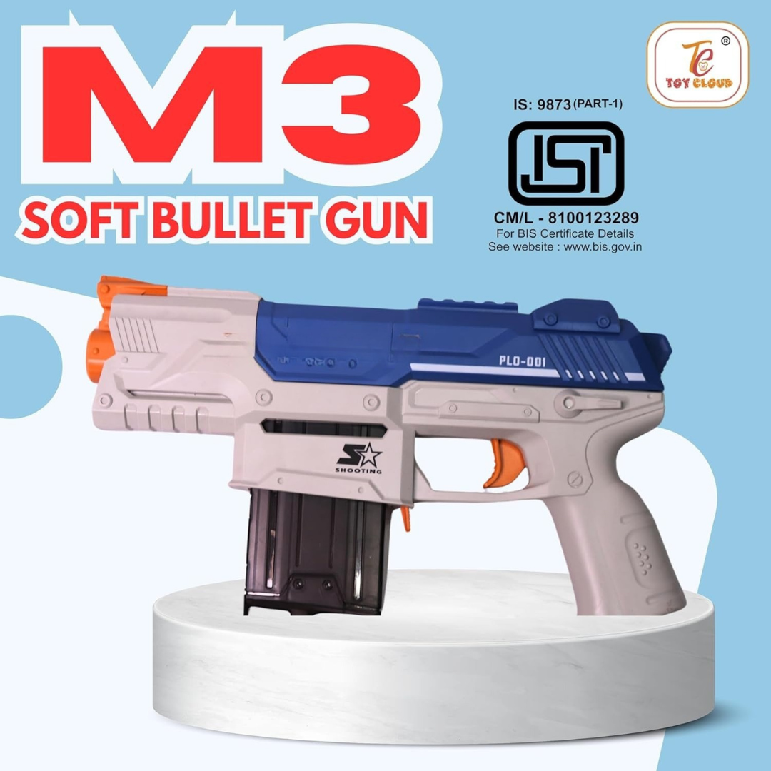 ToyBharat Pinoneer M3 Gun Toys for Kids| (Multi Colour)Fun Target Shooting M3 Gun  | Feta Toy Gun for Boys, Girls, Teen, Adults | Birthday Gift - Made in India