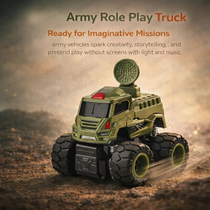 ToyBharat Army Power Truck| Friction Power Toy with a Realistic Design. Perfect Gift for Kids aged 1–6 Years. Safe, Non-Toxic, and ideal for exciting indoor and outdoor play adventures.| Pack Of 1 Pcs.|