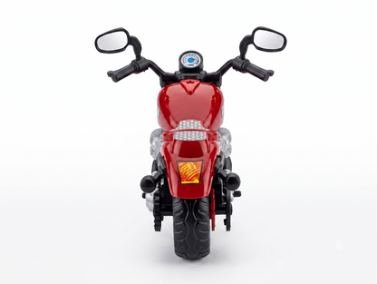 ToyBharat Royal Bike is a multicolour friction-powered travel toy with a stylish design, perfect for kids aged 1 to 6 years. Made from safe, non-toxic materials, it's durable, fun, and a great birthday gift.