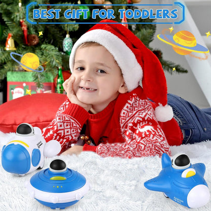 Toybharat Push N Go Ufo N AV Pack Of 3 |Multicolour | Travel Toys | Birthday Gift for Boy and Girl Baby
