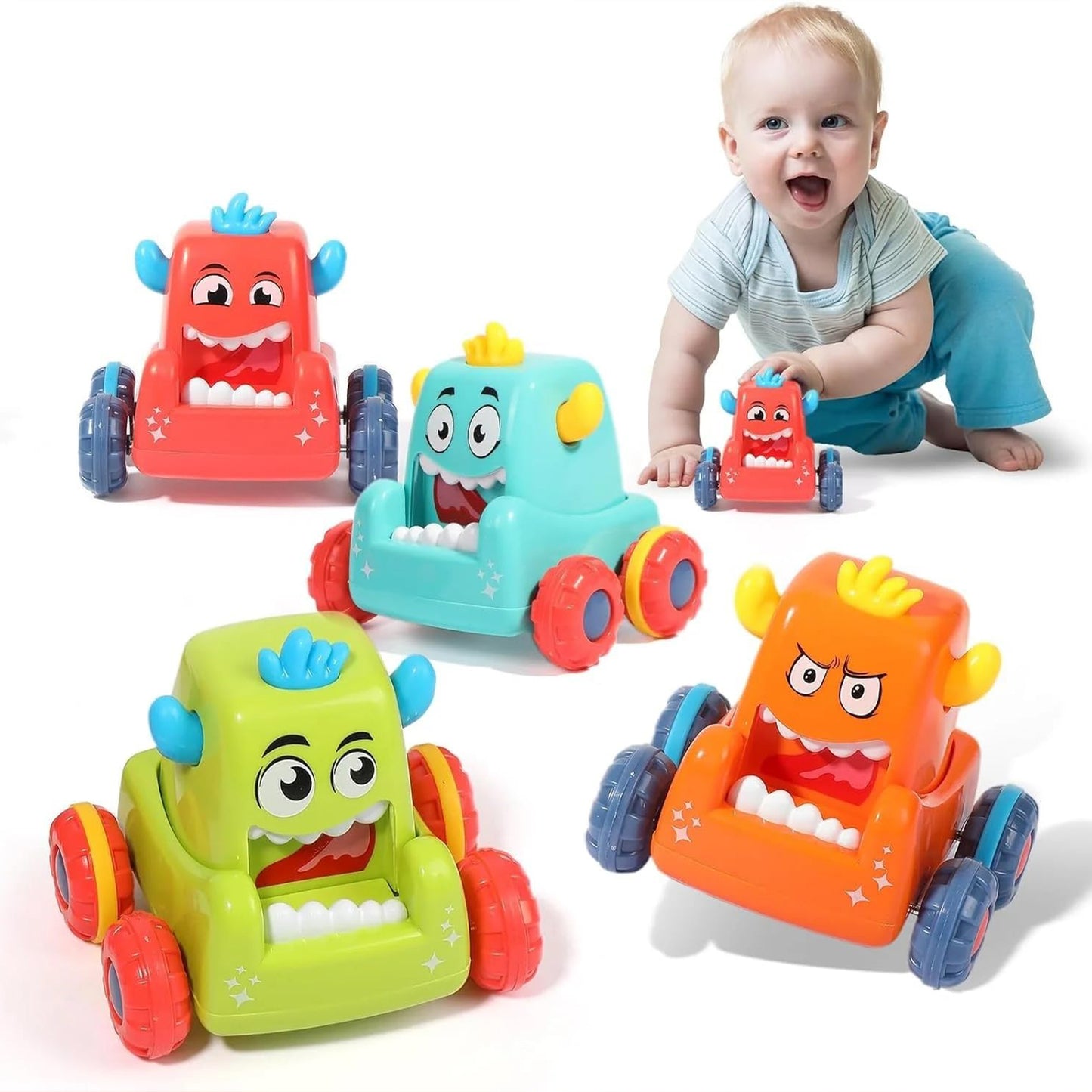 Toybharat Press N Go Monster Car |Multicolour |Push n Go | Mini Toy