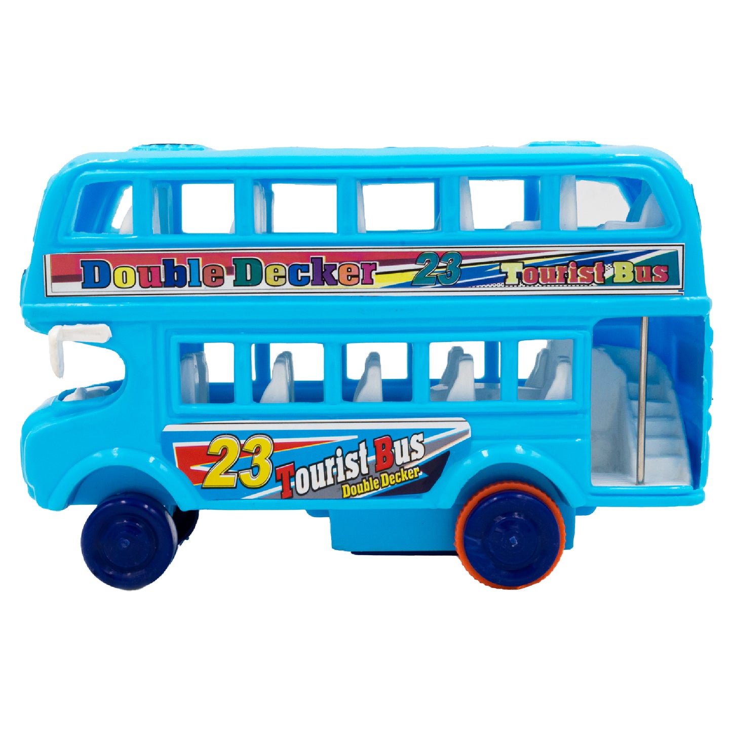 ToyBharat Double Decker Bus Friction Power Toy in Multicolour with Realistic Design is a perfect Kids Gift for ages 1-6 Years. Safe, Non-Toxic, Battery-Free, great for Indoor and Outdoor Play adventures.