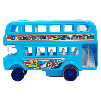 ToyBharat Double Decker Bus Friction Power Toy in Multicolour with Realistic Design is a perfect Kids Gift for ages 1-6 Years. Safe, Non-Toxic, Battery-Free, great for Indoor and Outdoor Play adventures.