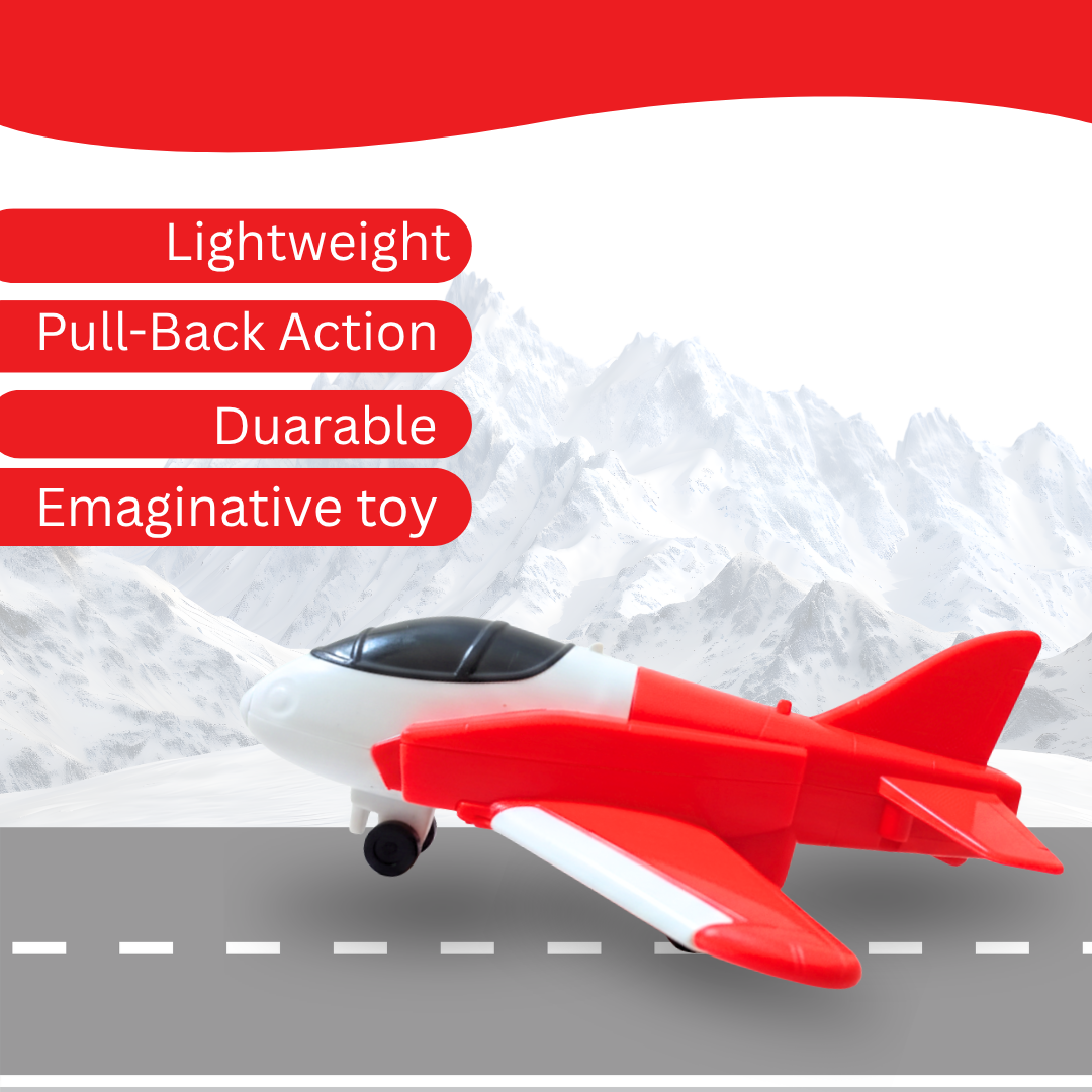 Toybharat Pull Back Plane | Friction Powered Aeroplane | Unbreakable  | Plastic Pull Back Toy for Kids | Airplane Toy for Boys and Girls (Multicolours)