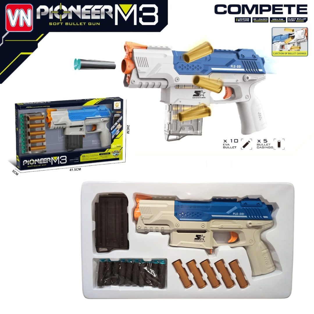 ToyBharat Pinoneer M3 Gun Toys for Kids| (Multi Colour)Fun Target Shooting M3 Gun  | Feta Toy Gun for Boys, Girls, Teen, Adults | Birthday Gift - Made in India