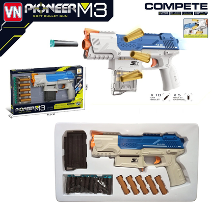 ToyBharat Pinoneer M3 Gun Toys for Kids| (Multi Colour)Fun Target Shooting M3 Gun  | Feta Toy Gun for Boys, Girls, Teen, Adults | Birthday Gift - Made in India