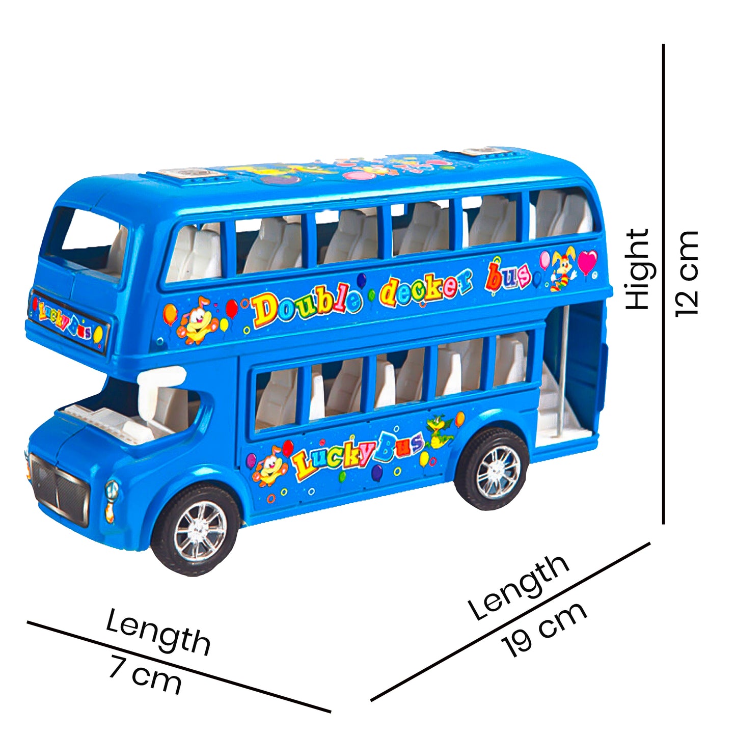 ToyBharat Double Decker Bus Friction Power Toy in Multicolour with Realistic Design is a perfect Kids Gift for ages 1-6 Years. Safe, Non-Toxic, Battery-Free, great for Indoor and Outdoor Play adventures.