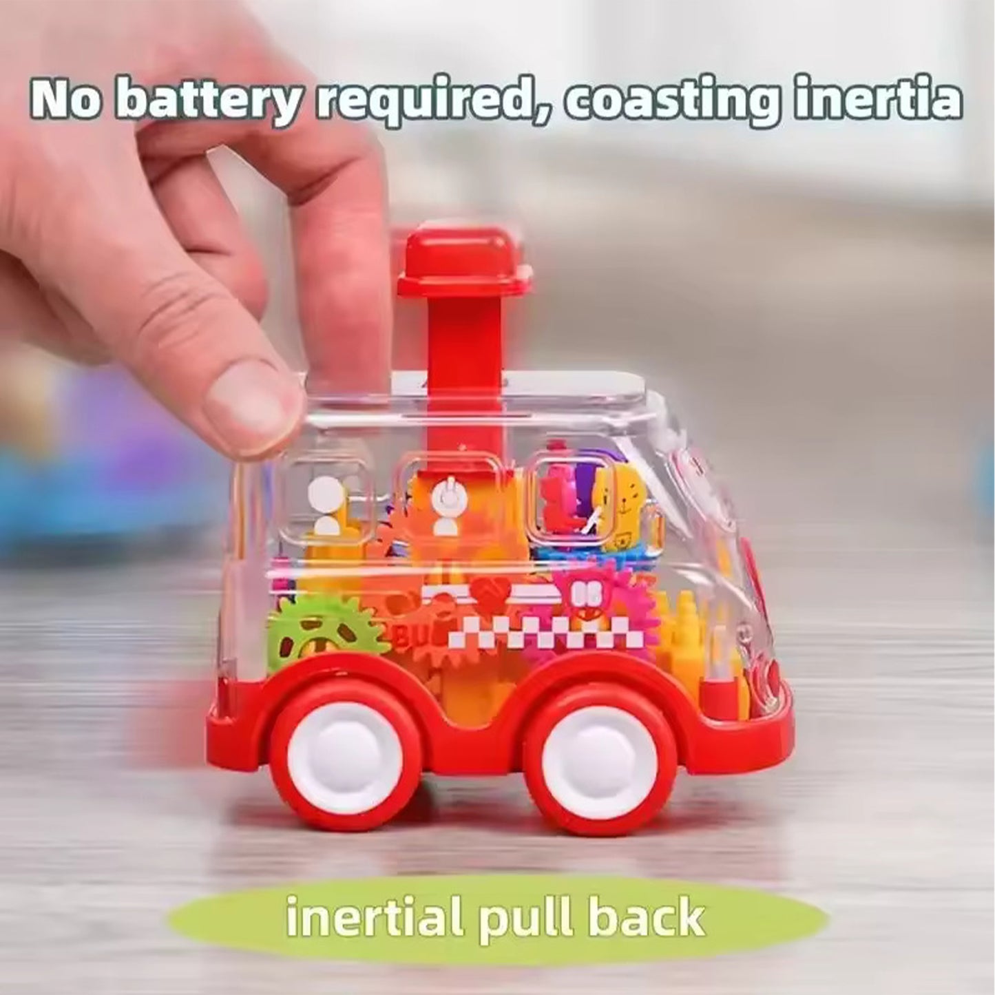 ToyBharat Press n Go Gear Bus Toys  for Kids 1 Pcs .Toys| Doll & Play Set |Set of 1|