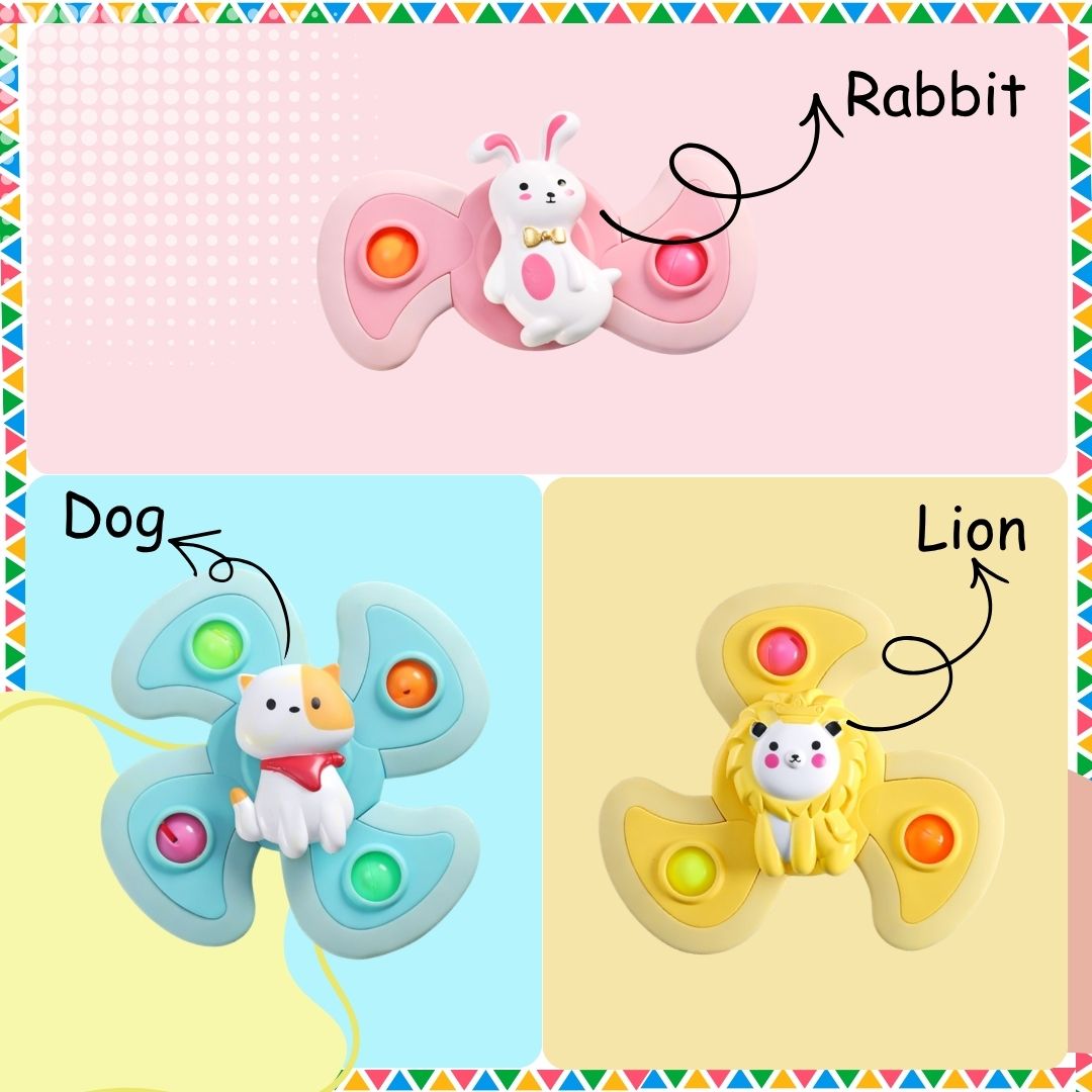 ToyBharat Big Spinner Set of 3 is a multicolour interactive toy set that promotes motor skills and sensory play. Safe, non-toxic, and perfect for indoor and outdoor fun. A great birthday gift for baby boys and girls.