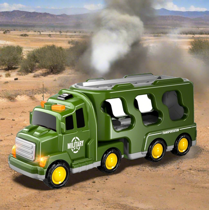 Toybharat Army Carrier Truck | Multicolor | Interactive Toys |Battery Operated Light And Sound Effect Truck for Kids Gift