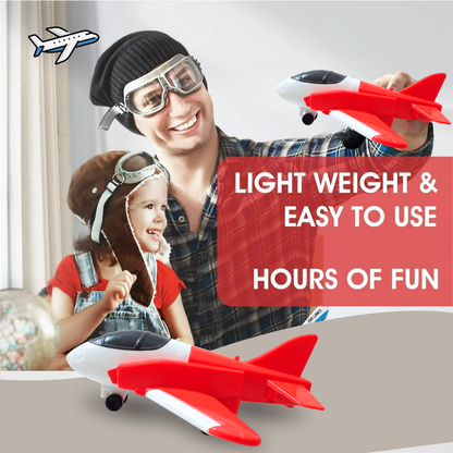 Toybharat Pull Back Plane | Friction Powered Aeroplane | Unbreakable  | Plastic Pull Back Toy for Kids | Airplane Toy for Boys and Girls (Multicolours)