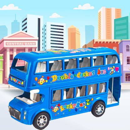 ToyBharat Double Decker Bus Friction Power Toy in Multicolour with Realistic Design is a perfect Kids Gift for ages 1-6 Years. Safe, Non-Toxic, Battery-Free, great for Indoor and Outdoor Play adventures.
