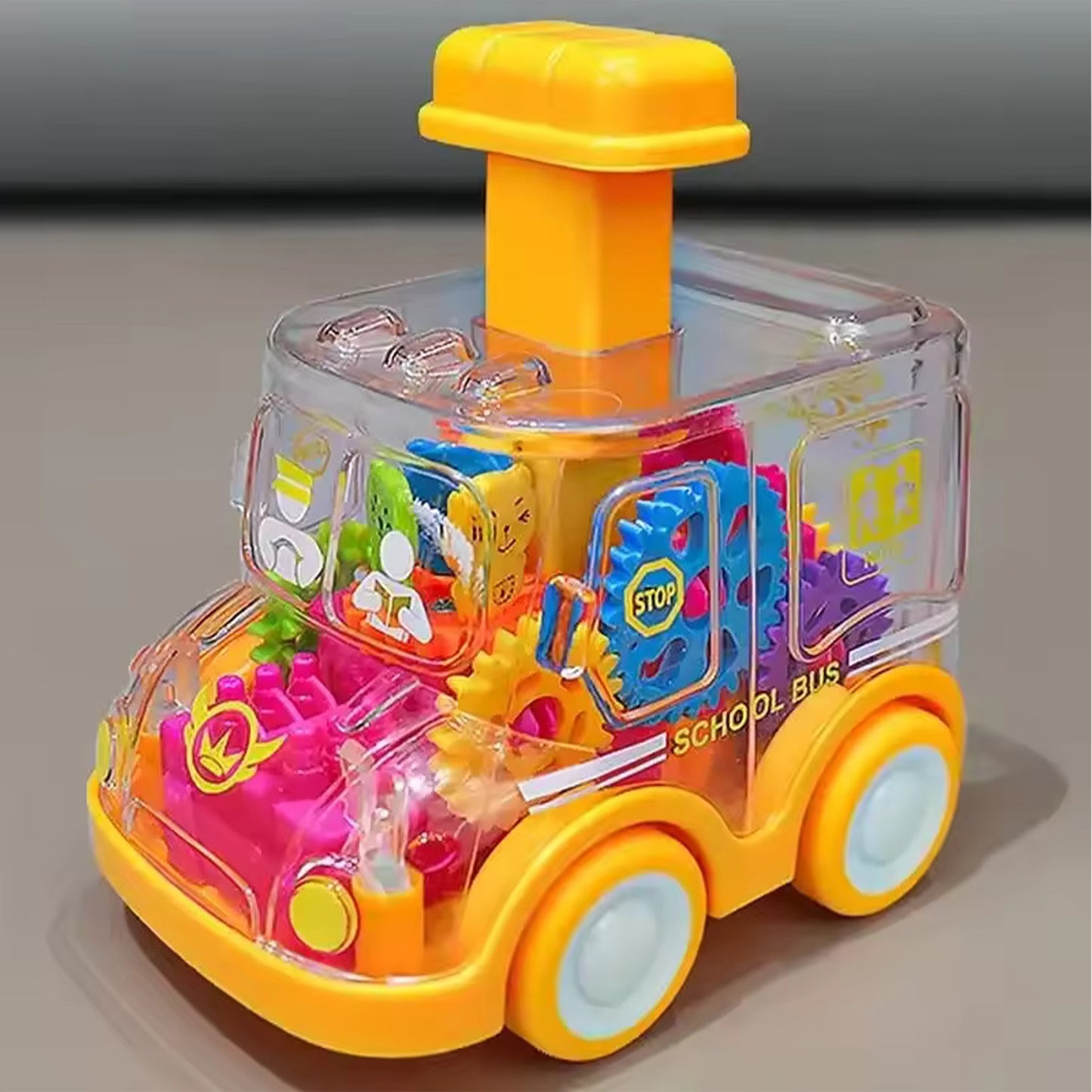 ToyBharat Press n Go Gear Bus Toys  for Kids 1 Pcs .Toys| Doll & Play Set |Set of 1|