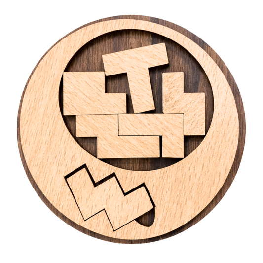 Toybharat Wooden W Shape Puzzle Game Board Game Puzzle Toy (Multicolour) for Adults Family Contemporary Manufacture And Unisex Kids (Colour May Differ)