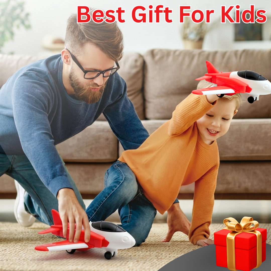 Toybharat Pull Back Plane | Friction Powered Aeroplane | Unbreakable  | Plastic Pull Back Toy for Kids | Airplane Toy for Boys and Girls (Multicolours)