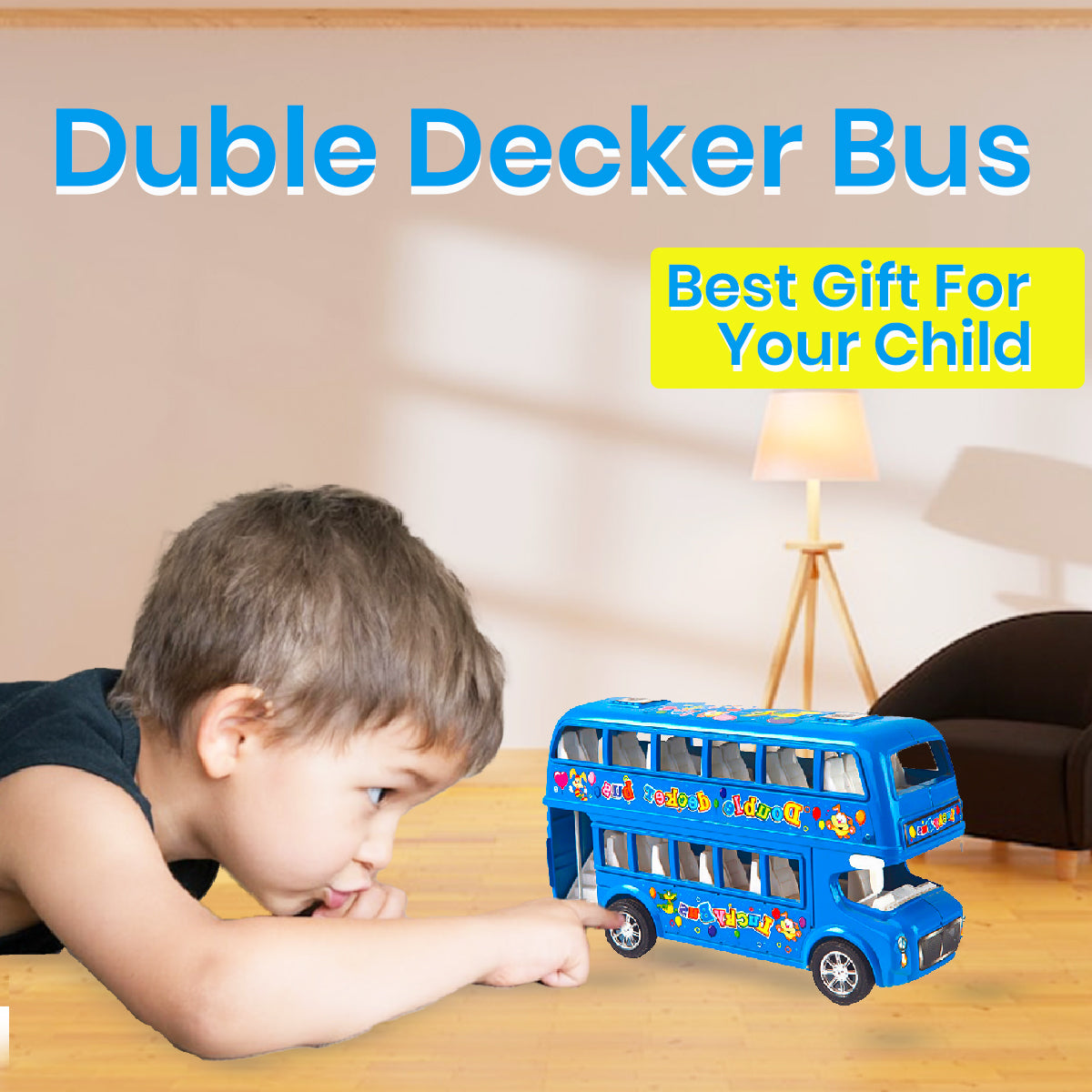 ToyBharat Double Decker Bus Friction Power Toy in Multicolour with Realistic Design is a perfect Kids Gift for ages 1-6 Years. Safe, Non-Toxic, Battery-Free, great for Indoor and Outdoor Play adventures.