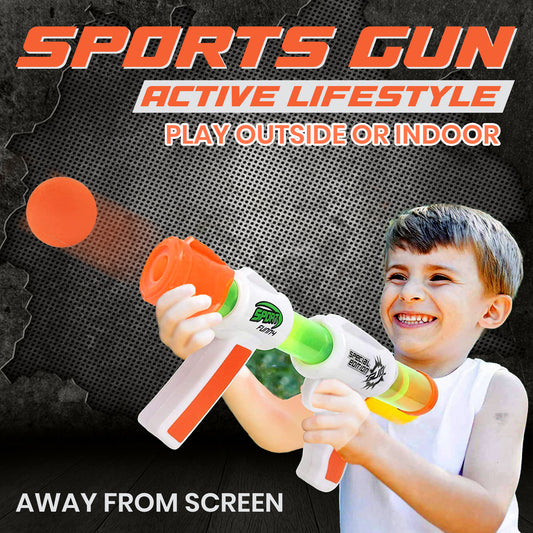 Toybharat Sports Ball Gun Toy | Multicolour | Gun Toys | Birthday Gift for Boy | Interactive Toys