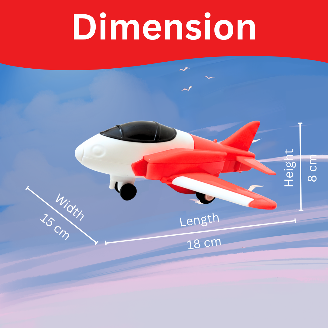Toybharat Pull Back Plane | Friction Powered Aeroplane | Unbreakable  | Plastic Pull Back Toy for Kids | Airplane Toy for Boys and Girls (Multicolours)