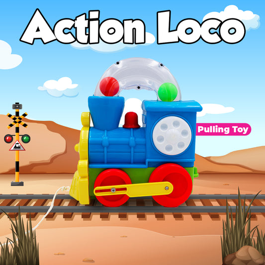 Toybharat Unisex Kids For Action Loco Pulling |Multicolour | Travel Toys |Pull Along Toy