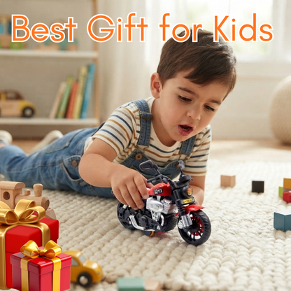 ToyBharat Royal Bike is a multicolour friction-powered travel toy with a stylish design, perfect for kids aged 1 to 6 years. Made from safe, non-toxic materials, it's durable, fun, and a great birthday gift.