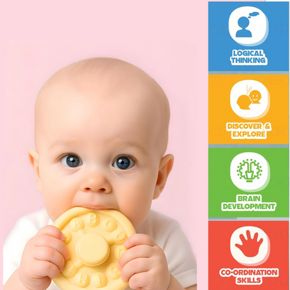 ToyBharat Ring-A-Roos is a soft, colourful stacker toy with a lion top, designed for babies and toddlers. BPA-free and chewable, it supports sensory learning, hand-eye coordination, and safe teething fun.