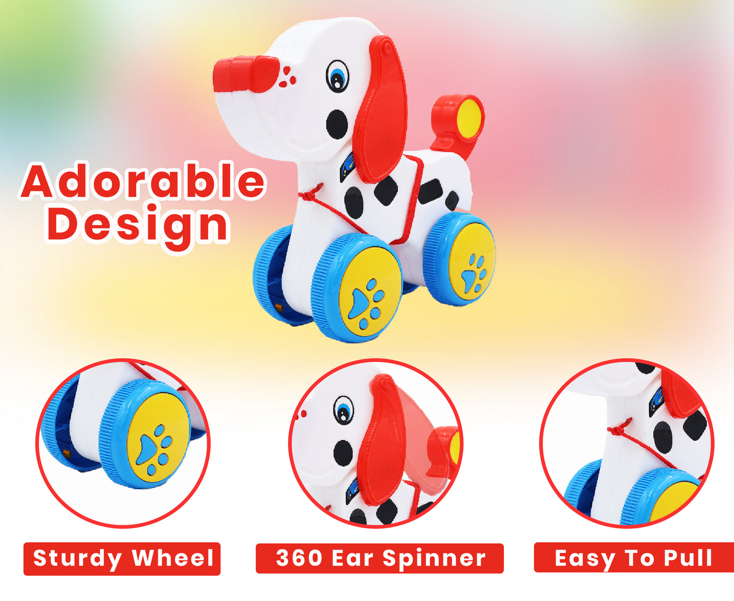 Toybharat Choco Dog |Multicolour | Travel Toys | Toy Gift |Pull Along Toy