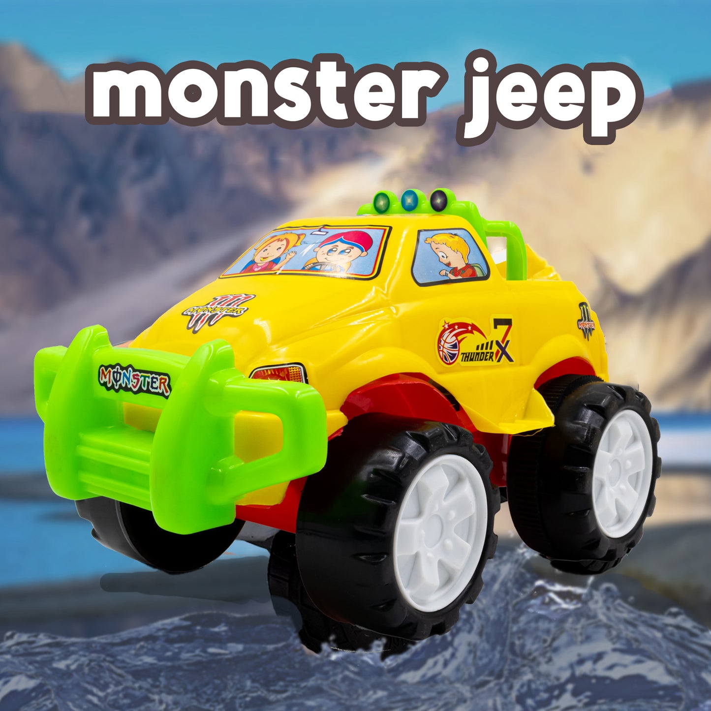 Toybharat Monster Jeep |Multicolour |Friction Power Toys| Birthday Gift for Boy and Girl Baby