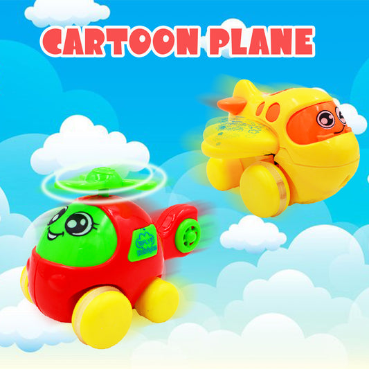 ToyBharat  Cute Cartoon Plane 1 Pcs. |Multicolour | Travel Toys | Birthday Gift for Boy and Girl Baby |Intractive Toys