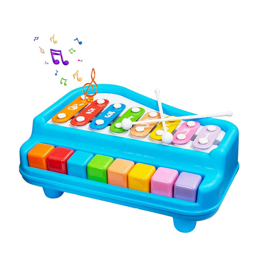 Toybharat 2 in 1 Musical Xylophone & Piano Toy for Kid | 8 Pin Toy | Interactive Toys | Musical Toy