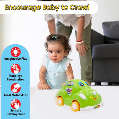 ToyBharat Teddy Car Friction Toy in Multicolour with Realistic Design is the perfect Travel Toy and Birthday Gift for Kids aged 1-6 Years. Safe, Non-Toxic, Battery-Free, ideal for Indoor and Outdoor Play fun.