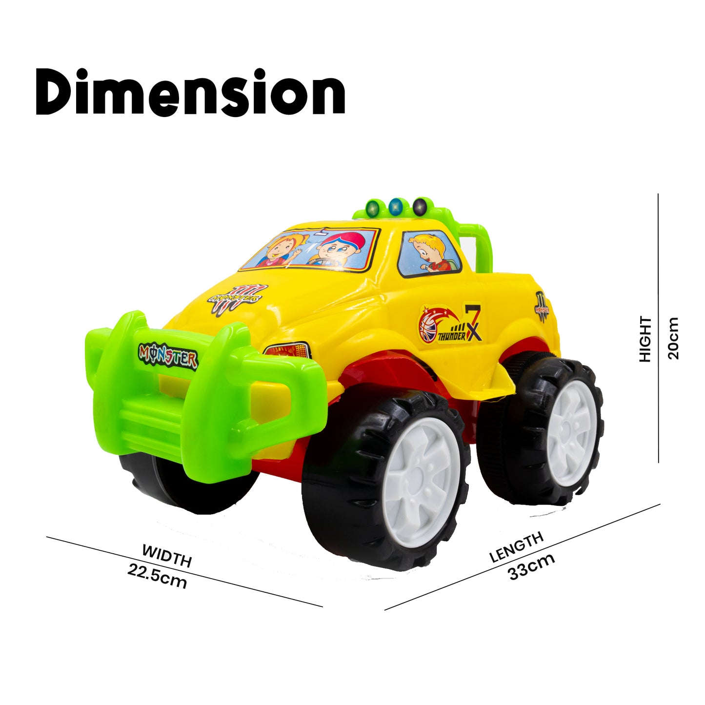 Toybharat Monster Jeep |Multicolour |Friction Power Toys| Birthday Gift for Boy and Girl Baby
