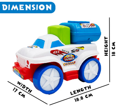 Toybharat Push N Go Oil Tanker |Multicolour | Push N Go Toys | Kids Gift