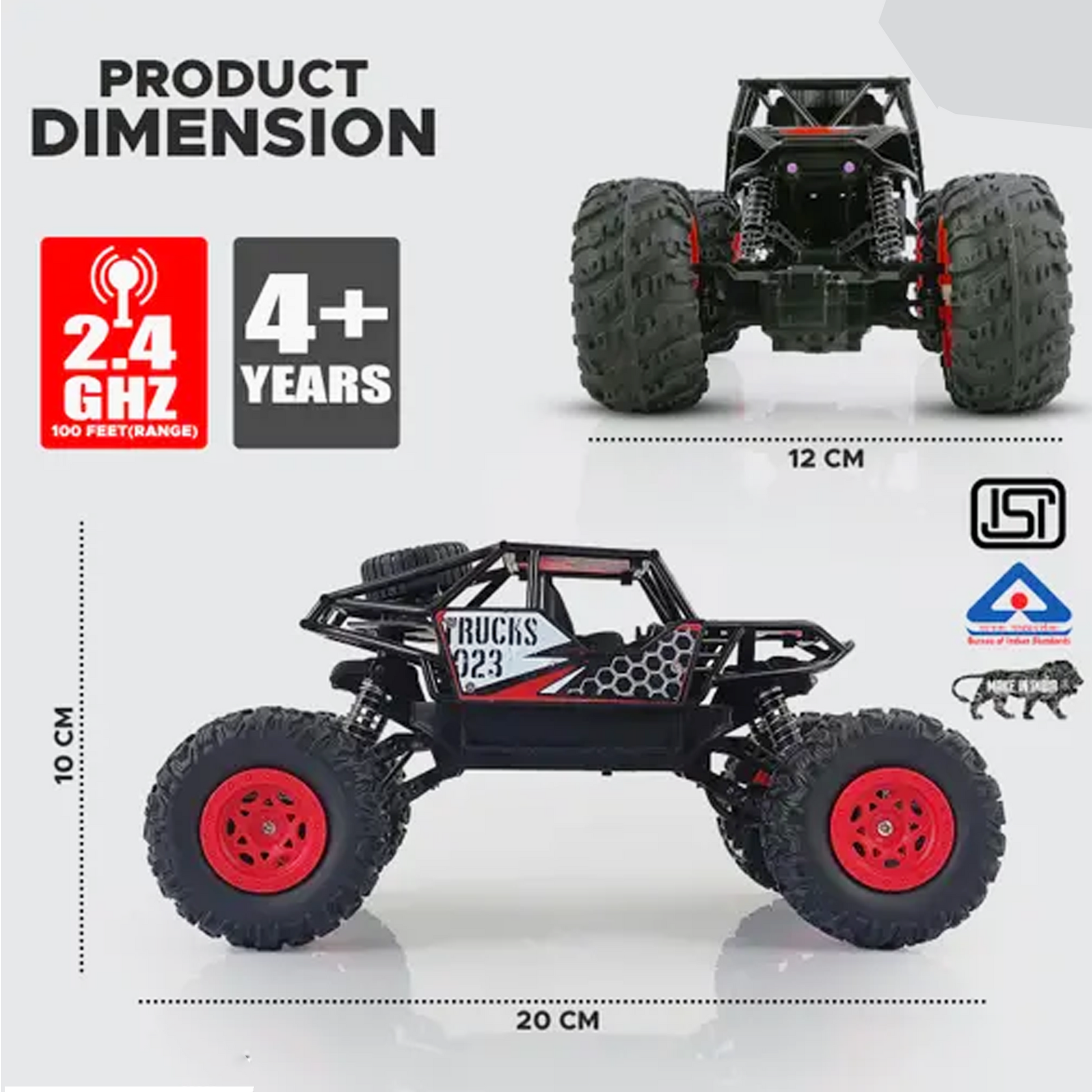 ToyBharat RC Monster Remote Control Car is a powerful multicolour