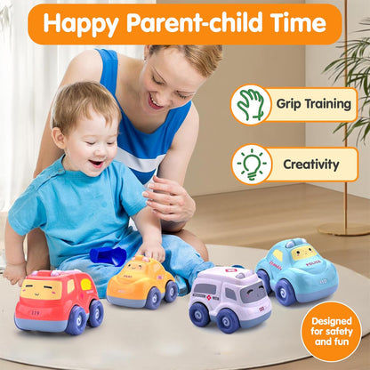 ToyBharat Light & Musical Pullback Car Toy Set includes 4 friction-powered push-and-go vehicles with fun cartoon designs, 3D lights, and music. Safe for toddlers aged 1+, it’s the perfect early learning gift.