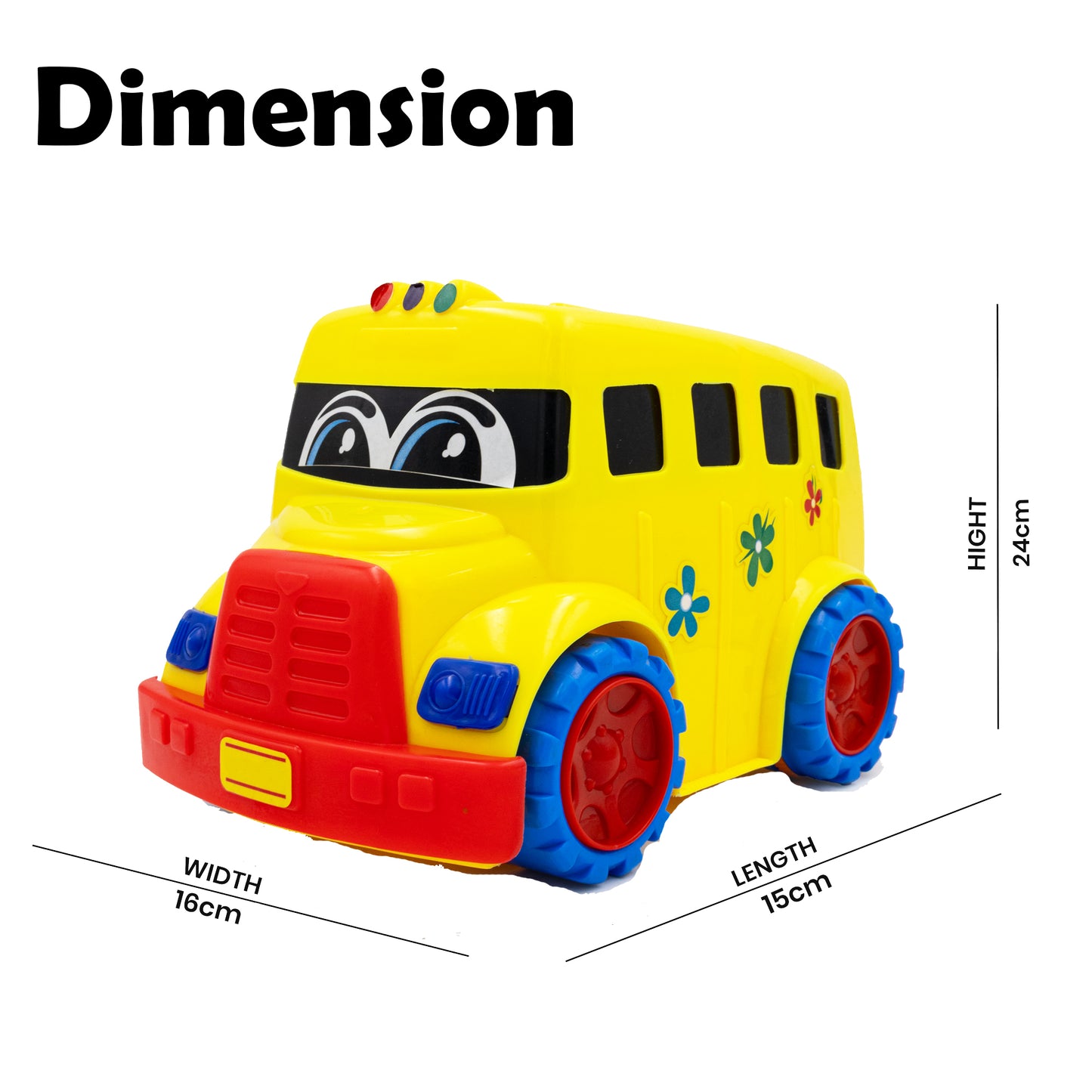 Toybharat School Bus | Multicolour |Friction Power Toys| Birthday Gift for Boy and Girl Baby