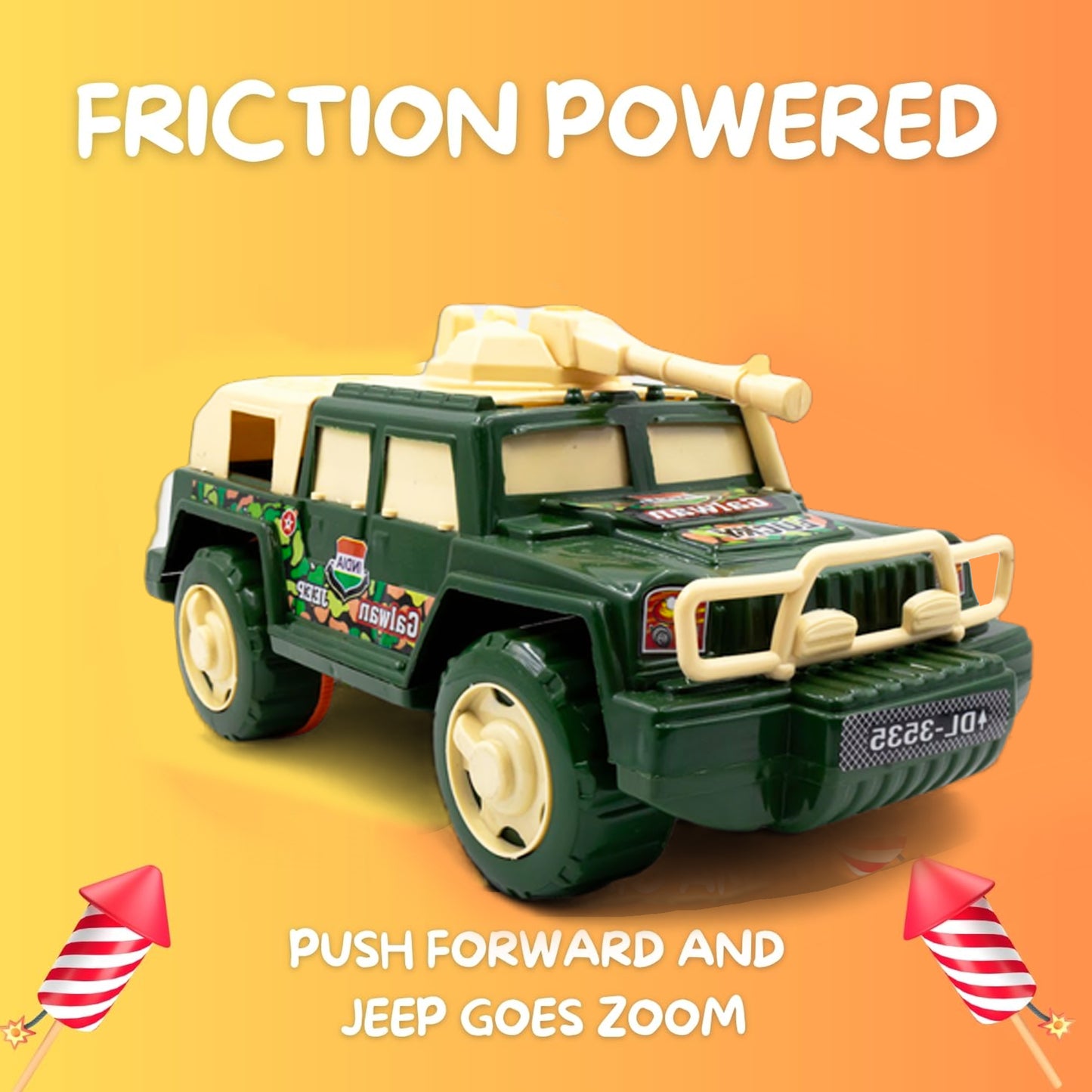 Toybharat Galwan Jeep |Multicolour |Friction Power Toys| Birthday Gift for Boy and Girl Baby