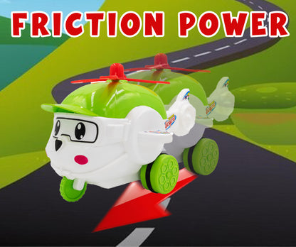 Toybharat Cartoon Helicopter |Multicolour |Friction Power Toys| Toy Gift