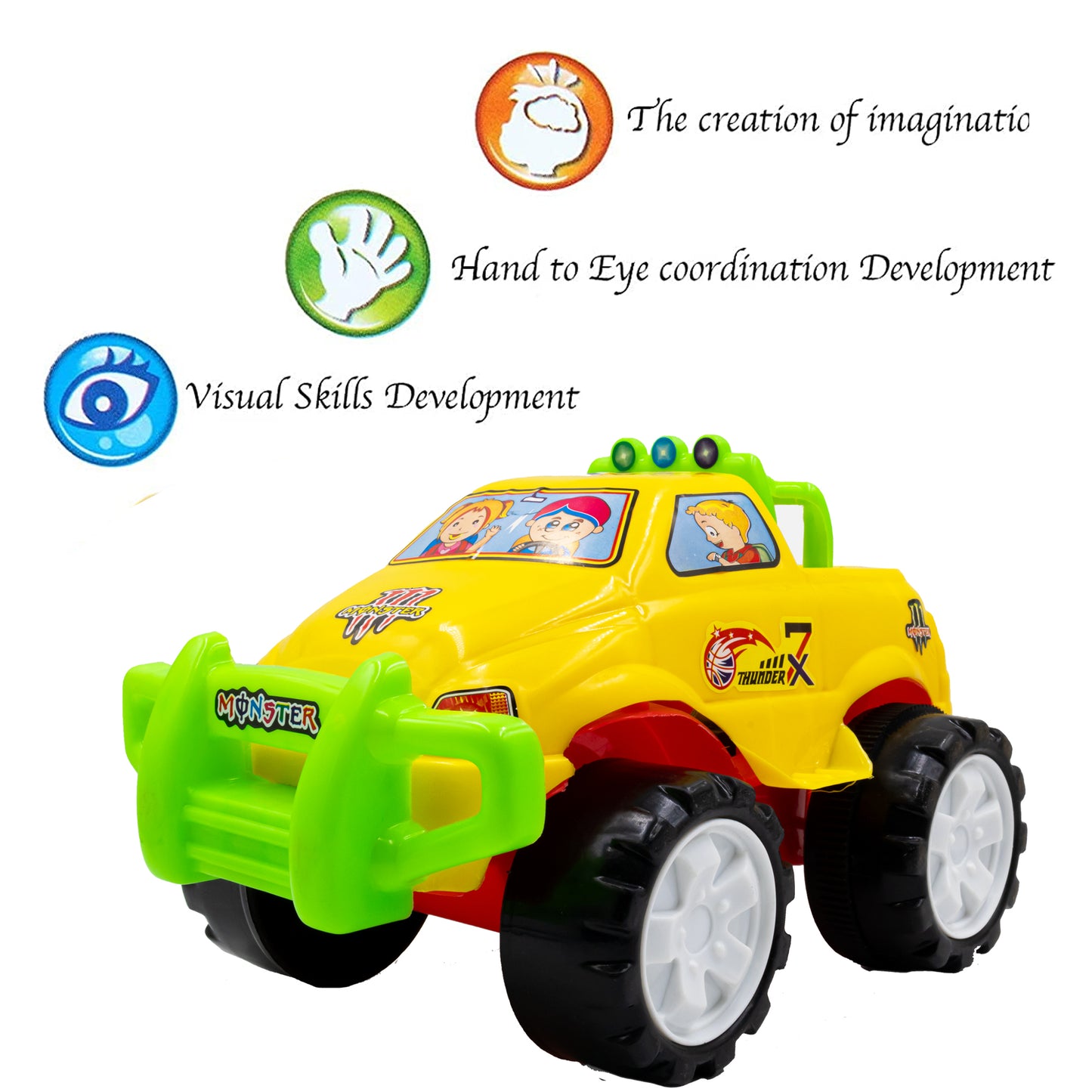 Toybharat Monster Jeep |Multicolour |Friction Power Toys| Birthday Gift for Boy and Girl Baby