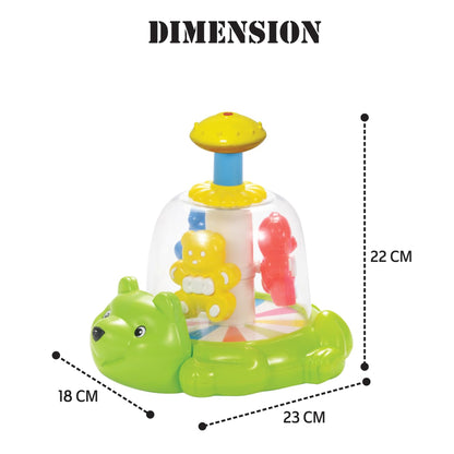 Toybharat Push N Spin Teddy Family | Multicolour |Interactive Toys | Birthday Gift for Boy and Girl Baby