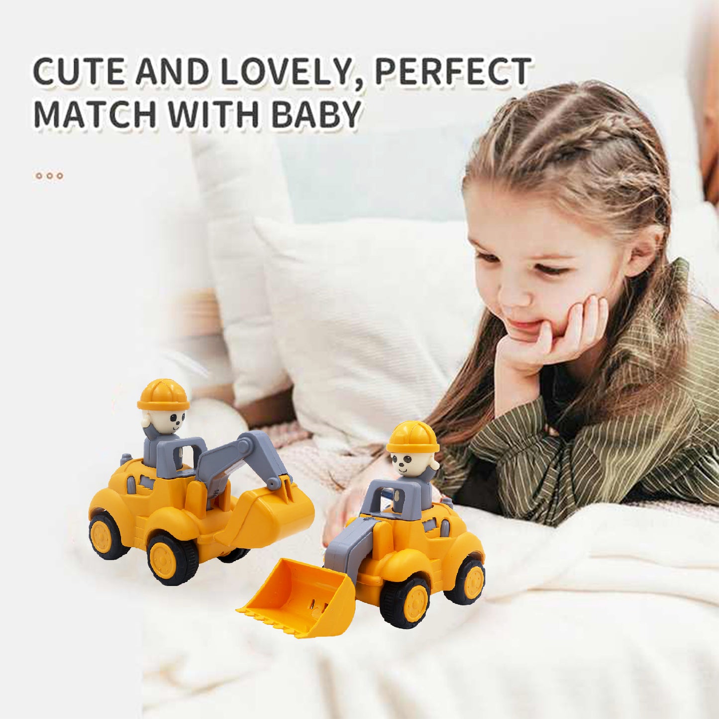 Toybharat Construction Truck Set Of 1 Pcs. |Multicolour | Push N Go Toys | Birthday Gift for Boy and Girl Baby