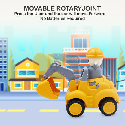 Toybharat Construction Truck Set Of 1 Pcs. |Multicolour | Push N Go Toys | Birthday Gift for Boy and Girl Baby