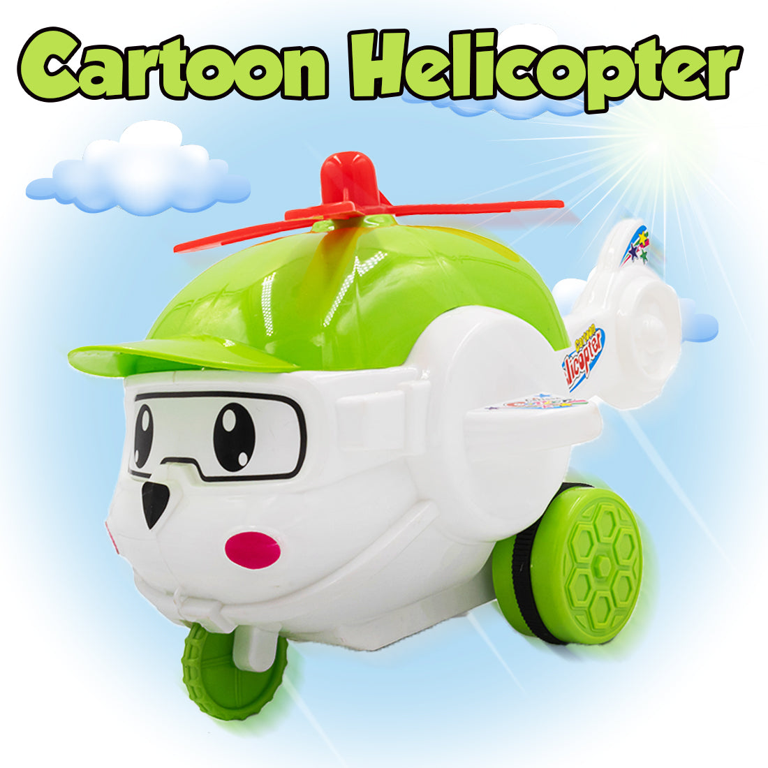 Toybharat Unisex Kids For Cartoon Helicopter |Multicolour |Friction Power Toys| Toy Gift