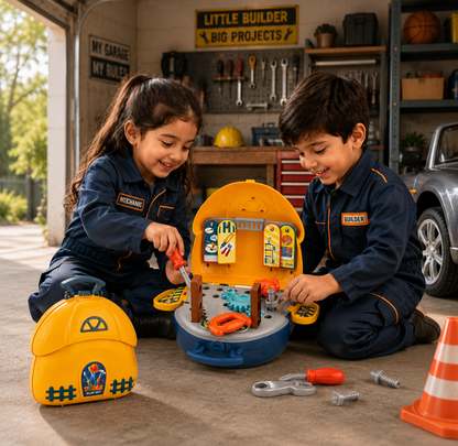 Toybharat DIY Tool kit Set for Boy 3-6 Years Old |Activity Toys| Screw Driver Tool Box for Kids | Pretend Play Construction Toy Game for Boys | Montessori Birthday Activity Gift Set for Kids Ages 3, 4, 5, 6