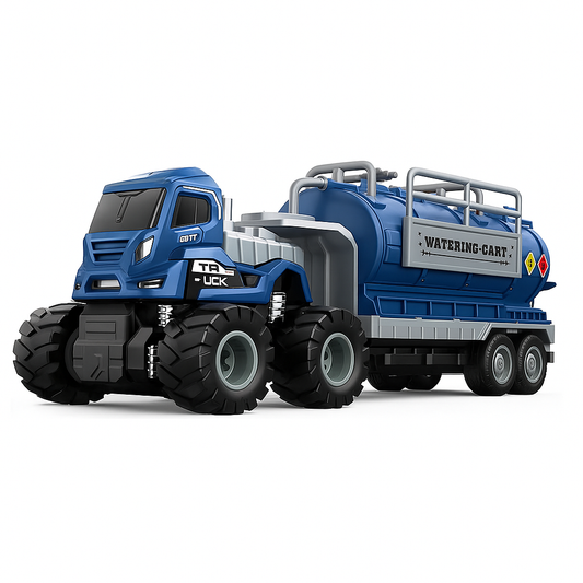 ToyBharat ABS Monster carrier truck Tanker Toy set with friction-powered cars, flashing lights, and music. A fun and educational emergency vehicle toy for boys and girls age 3+, ideal for birthdays and learning play.