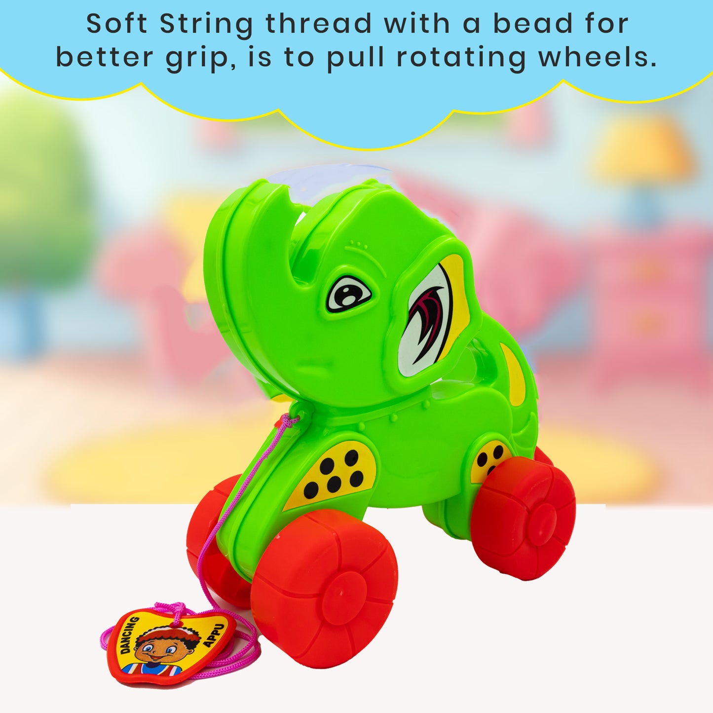 Toybharat Dancing Appu | Multicolour pull-along toy that dances and entertains kids. Fun travel toy perfect for playful learning and movement.