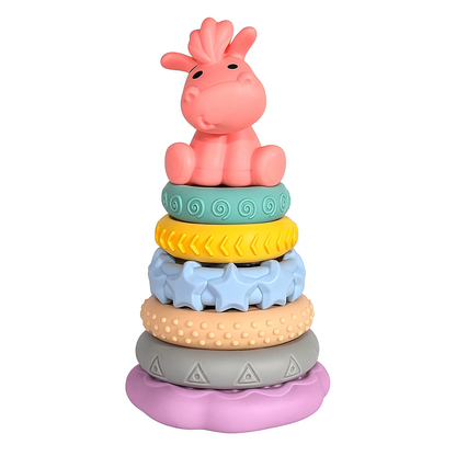 ToyBharat Ring-A-Roos is a soft, colourful stacker toy with a lion top, designed for babies and toddlers. BPA-free and chewable, it supports sensory learning, hand-eye coordination, and safe teething fun.
