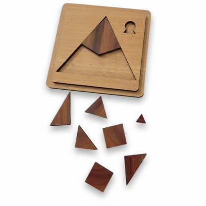 Toybharat Wooden triangle Shape Puzzle Game Board Game Puzzle Toy (Multicolour) for Adults Family Contemporary Manufacture And Unisex Kids (Colour May Differ)