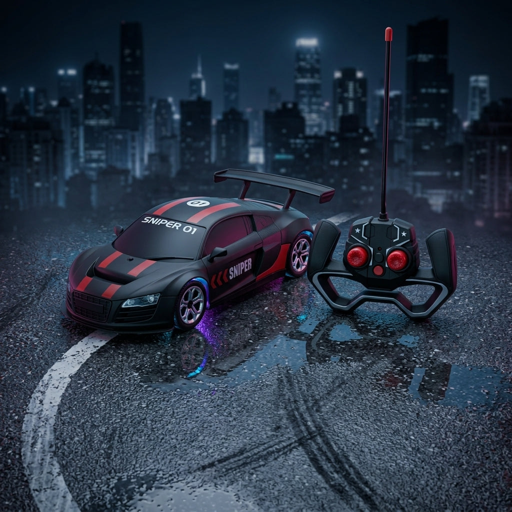 ToyBharat RC Sniper Remote Control Car is a multicolour electronic toy with a realistic design, ideal for kids aged 1–6. Safe, non-toxic, and perfect for indoor and outdoor play and gifting fun.