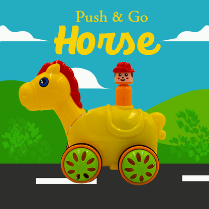 Toybharat Unisex Kids For Push N Go Horse |Multicolour | Travel Toys | Birthday Gift