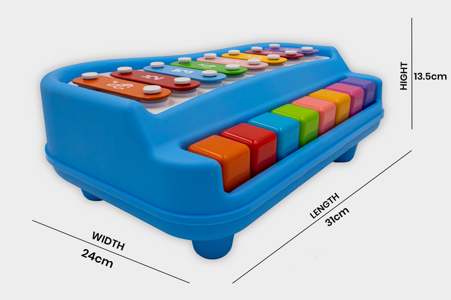 Toybharat 2 in 1 Musical Xylophone & Piano Toy for Kid | 8 Pin Toy | Interactive Toys |